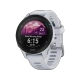 Garmin Forerunner 255s Music beyaz akıllı saat, renkli ekranı ve silikon kayışıyla önden görünüm