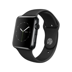 Apple Watch 42 mm uzay siyahı paslanmaz çelik kasa ve siyah spor kordonlu akıllı saat