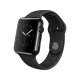 Apple Watch 42 mm uzay siyahı paslanmaz çelik kasa ve siyah spor kordonlu akıllı saat