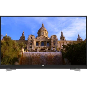 Beko B48L 9562 5B Ultra HD 4K TV, siyah çerçeveli ve manzara gösteren ekranıyla