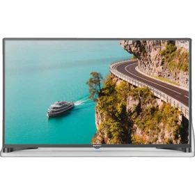 Sunny SN49DAL08 Full HD FHD TV, siyah çerçeveli televizyon ve ekranda sahil yolu manzarası