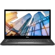 Siyah Dell Latitude 7490 N016L749014EMEA_W iş odaklı laptop; açık ekranda şehir manzarası görüntüleniyor.