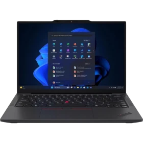 Lenovo ThinkPad X13 G6 21RKS0FH00 siyah ultrabook laptop, açık ekranlı önden görünüm