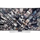 Samsung 55HU8590 Ultra HD 4K TV siyah ekranda şehir manzarası görünümlü akıllı televizyon