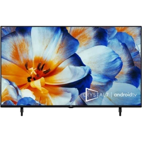 Beko B75 D 790 B Ultra HD 4K TV, siyah çerçeveli ve çiçek desenli ekranıyla önden görünüm