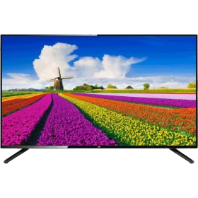 Beko B43L 6945 5B Full HD FHD TV, siyah çerçeveli ekranında renkli lale tarlası manzarasıyla