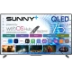 Sunny SN75LEDS-W03M 75 inç Ultra HD 4K QLED televizyon, webOS Hub arayüzüyle önden görünüm
