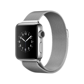 Apple Watch Series 2 38 mm gümüş paslanmaz çelik kasa ve Milano Loop akıllı saat