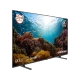 Grundig 43 GJQ 9200 A Ultra HD 4K TV, siyah çerçeveli QLED LED televizyon ve deniz manzarası