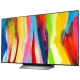LG OLED55C24LA Ultra HD 4K OLED televizyon ekranında renkli soyut görüntü, genel renk tasarım