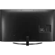 LG 70UM7450PLA Ultra HD 4K LED televizyonun arkadan görünümü, genel renkli tasarım ve bağlantı paneli