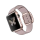 Apple Watch Edition 38 mm akıllı saat, 18 ayar pembe altın kasası ve roze gri kayışıyla kelebek kadran gösteriyor.
