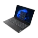 Siyah Lenovo V15 G4 82YY0012TRCB iş ve ofis laptopu, açık ekranlı ve tam klavyeli açıdan görünüm