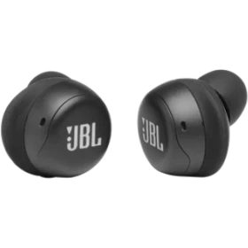 JBL Live Free NC+ siyah tam kablosuz kulaklık, iki kulak içi kulaklık birlikte görünür