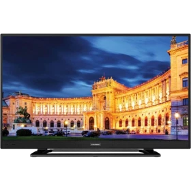 Grundig G48L 6532 4B Full HD LED televizyon, şehir manzarası gösteren ekranıyla önden görünüm