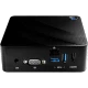 MSI Cubi N 8GL-071TR siyah masaüstü bilgisayar, USB, HDMI ve VGA bağlantı noktalarıyla önden görünüm