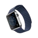 Apple Watch 42 mm gümüş paslanmaz çelik kasa ve gece mavisi deri Loop akıllı saat