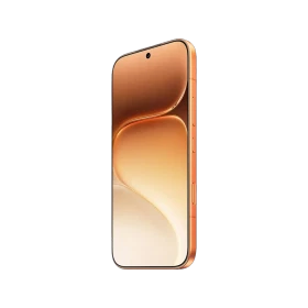 Turuncu renkli Honor 600 akıllı telefon, ince çerçeveli ekranı ve yan profilden görünen modern tasarımıyla