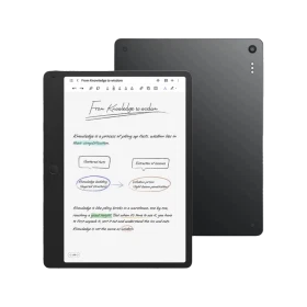 TCL Note A1 NXTPAPER siyah oyuncu tablet; arkada gövdede, önde NXTPAPER ekranında okuma arayüzü görünüyor.