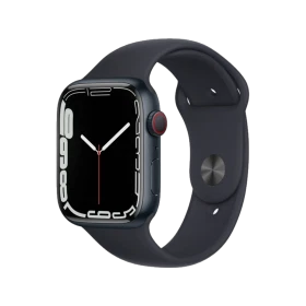 Apple Watch Series 7 Cellular 45 mm siyah alüminyum kasa ve spor kordonlu akıllı saat