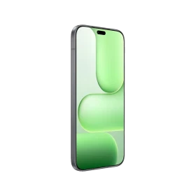 Siyah Honor 600 Lite akıllı telefon, ince çerçeveli ekranı ve modern düz kenarlı tasarımıyla önden görünüm