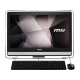 MSI PRO 22E 7M-062XEU beyaz masaüstü bilgisayar, klavye ve fareyle birlikte önden görünüm