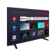 Arçelik A55 B 820 B Ultra HD 4K LED televizyon, uygulama menüsü açık siyah ekran ve ayaklı tasarım
