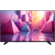 Vestel 43UA9740 Ultra HD 4K LED televizyon, siyah çerçevesinde renkli geometrik şehir manzarası görüntüleniyor