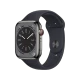 Apple Watch Series 8 Cellular 45 mm siyah paslanmaz çelik kasa ve spor kordonlu akıllı saat