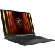 MSI Stealth A16 AI+ A3XWHG-062TR siyah oyuncu laptop, kalkan logosu ve RGB arka planlı ekran görünümü