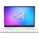 Asus ROG Zephyrus G16 GU606AR-TB047 beyaz oyuncu laptop ekranında ROG logosu görünen ön görünüm