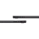 Apple MacBook Pro M4 Max 16.2 inç siyah laptop, ince yan profil ve bağlantı noktaları detaylı görünüm