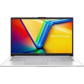 Gümüş Asus Vivobook Go 15 E1504FA-NJ2508W iş ve ofis laptopu açık ekranlı, modern tasarımlı görünüm