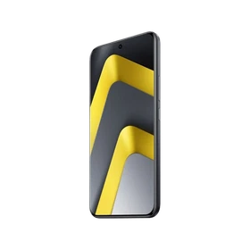 Siyah Poco M8 Pro 5G akıllı telefon, ince çerçeveli ekranı ve yandan görünümüyle öne çıkıyor
