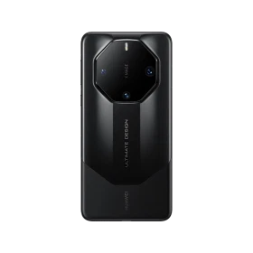 Huawei Mate 60 RS Ultimate siyah akıllı telefonun arka yüzü, sekizgen kamera modülü detaylı tasarım