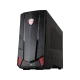 MSI Nightblade MI3 siyah masaüstü bilgisayar kasasının önden ve yandan görünümü