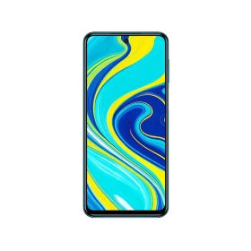Xiaomi Redmi Note 9s yeşil akıllı telefon, önden görünüm, çerçevesiz ekran ve damla çentik tasarım