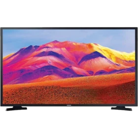 Samsung 32T5300EZ Full HD LED televizyon, canlı renklerle dağ manzarası ekranda gösterilir, genel siyah kasa