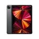 Apple iPad Pro gri renkli 11 inç tablet; 5G destekli, arka planında renkli ışık desenleri yer alıyor.
