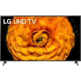 LG 86UN85006LA Ultra HD 4K LED televizyon; çiçek temalı ekranda canlı renkler gösteren vitrin görünümü