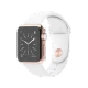 Apple Watch Edition 38 mm pembe altın kasalı, beyaz spor kordonlu akıllı saat önden görünüm
