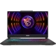 MSI Cyborg 15 A13UC-2087XTR siyah oyuncu laptop; ejderha neon ışıklı ekran tasarımı, önden açık görünüm.