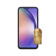 Siyah Samsung Galaxy A54 akıllı telefonun önden görünümü, ekranda 4 büyük Android ve 5 yıl güvenlik desteği rozeti