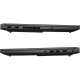 HP Victus Gaming 16-r1700nt siyah oyuncu laptop arka ve yan bağlantı portları, ince tasarım görünümü