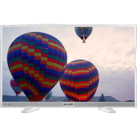 Arçelik A40 LW 5533 Full HD LED TV, beyaz çerçeveli televizyon ve renkli balon görüntüsü
