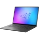 Asus ROG Zephyrus G16 GU605CM-QR063 koyu gri oyuncu laptop, RGB ışıklı ekran ve oyun logosu görünüyor