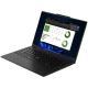 Lenovo ThinkPad X1 Carbon 13 21NS004MTX siyah ultrabook, açık ekranda Windows 11 ve klavye detaylarıyla