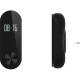Xiaomi Mi Band 2 siyah akıllı bileklik, dijital ekranı ve yan görünümüyle birlikte sergileniyor
