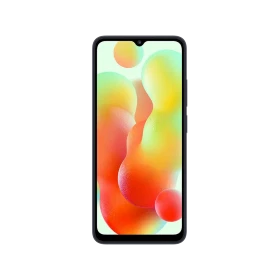 Xiaomi Redmi 12C siyah akıllı telefon, ön yüz ekran görünümü ve damla çentikli tasarım vitrin görseli