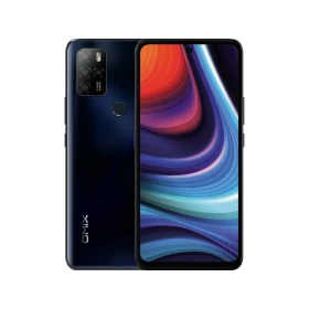Omix X500 siyah akıllı telefonun ön ve arka görünümü, çoklu arka kamera ve delikli ekran tasarımı